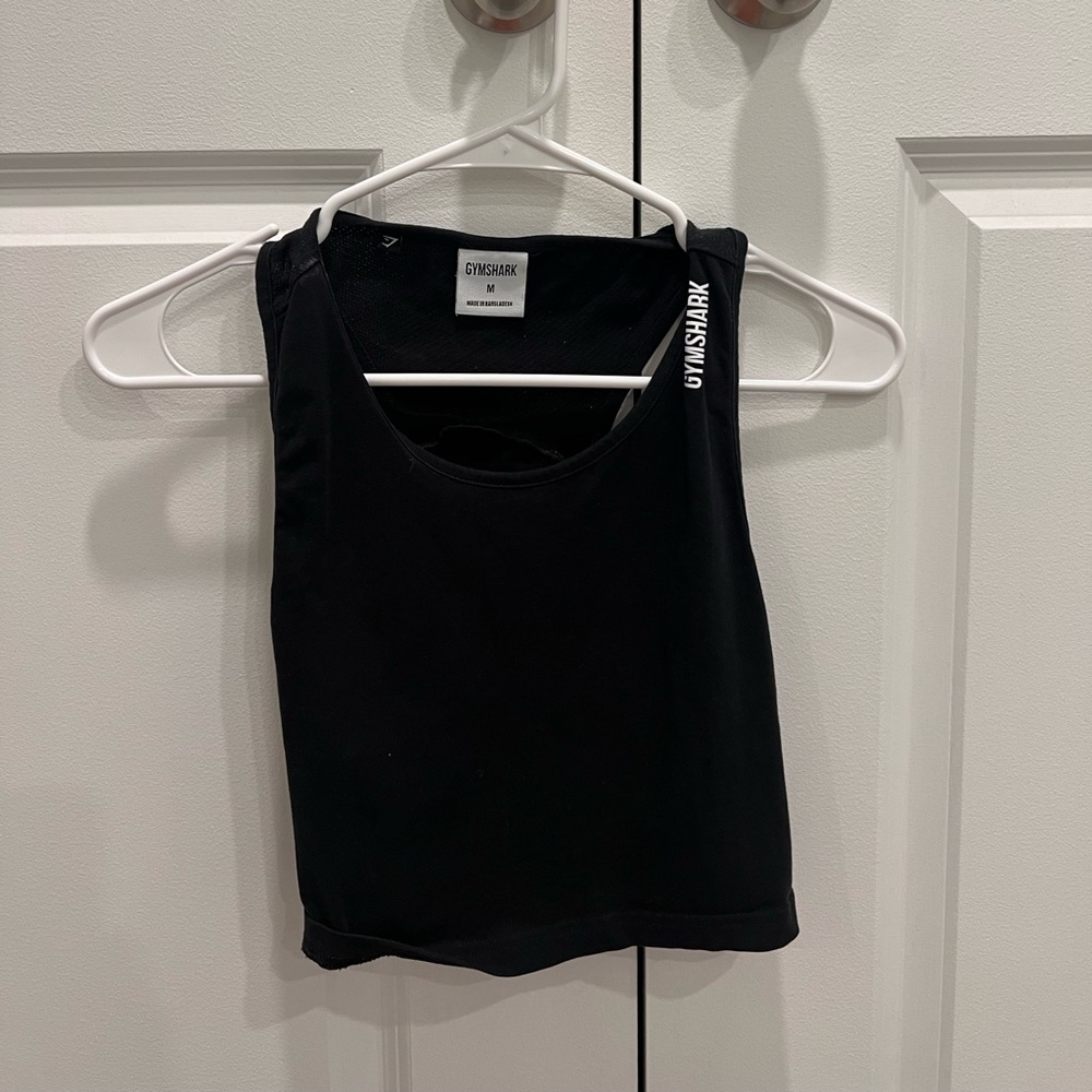 Gymshark training cropped vest workout tank top black